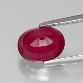 Rubino naturale rosso da 2,86 ct, taglio ovale, VS-SI