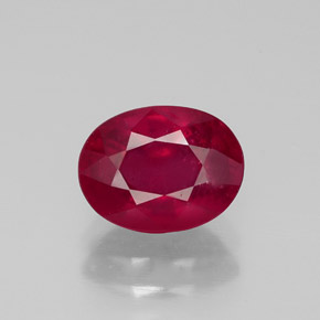 Rubino naturale rosso da 2,01 ct, taglio ovale, VS-SI