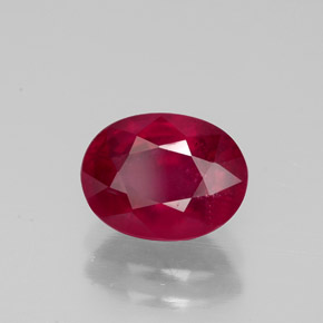 Rubino naturale rosso da 2,01 ct, taglio ovale, VS-SI