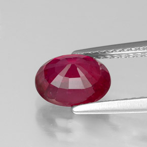 Rubino naturale rosso da 2,01 ct, taglio ovale, VS-SI
