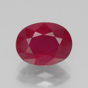 Rubino naturale rosso da 2,39 ct, taglio ovale, VS-SI