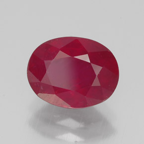 Rubino naturale rosso da 2,39 ct, taglio ovale, VS-SI