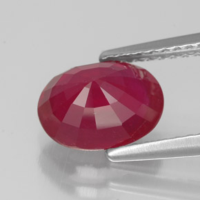 Rubino naturale rosso da 2,39 ct, taglio ovale, VS-SI