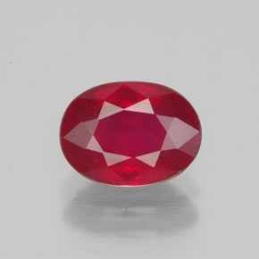 Rubino naturale rosso da 1,90 ct, taglio ovale, VS-SI