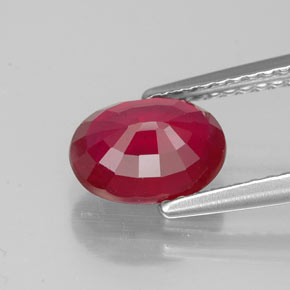 Rubino naturale rosso da 1,90 ct, taglio ovale, VS-SI