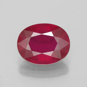 Rubino naturale rosso da 2,46 ct, taglio ovale, VS-SI