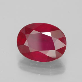 Rubino naturale rosso da 2,46 ct, taglio ovale, VS-SI