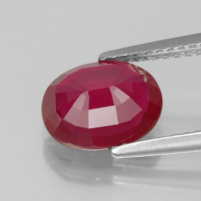 Rubino naturale rosso da 2,46 ct, taglio ovale, VS-SI