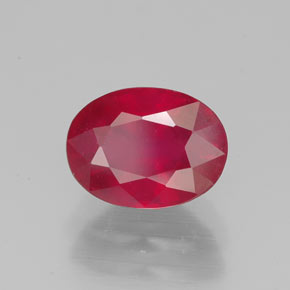 Rubino naturale rosso da 2,22 ct, taglio ovale, VS-SI