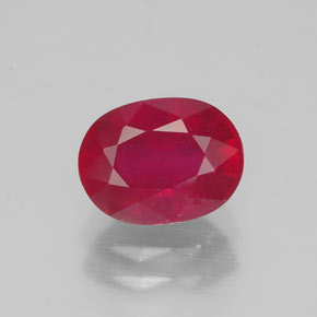 Rubino naturale rosso da 1,86 ct, taglio ovale, VS-SI
