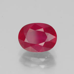 Rubino naturale rosso da 1,86 ct, taglio ovale, VS-SI