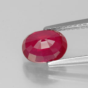 Rubino naturale rosso da 1,86 ct, taglio ovale, VS-SI
