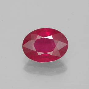 Rubino naturale rosso da 1,39 ct, taglio ovale, VS-SI
