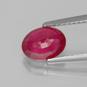 Rubino naturale rosso da 1,39 ct, taglio ovale, VS-SI