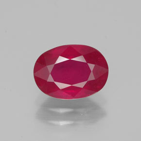 Rubino naturale rosso da 1,66 ct, taglio ovale, VS-SI
