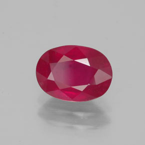 Rubino naturale rosso da 1,66 ct, taglio ovale, VS-SI