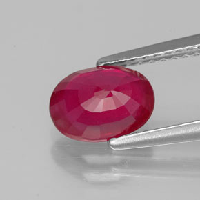 Rubino naturale rosso da 1,66 ct, taglio ovale, VS-SI