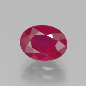 Rubino naturale rosso da 1,91 ct, taglio ovale, VS-SI