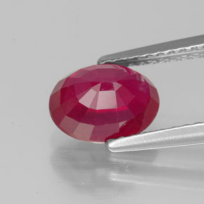 Rubino naturale rosso da 1,91 ct, taglio ovale, VS-SI