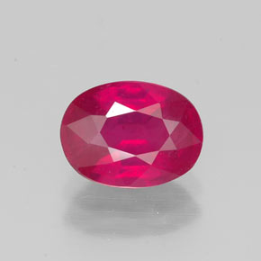 Rubino naturale rosso da 1,90 ct, taglio ovale, VS-SI