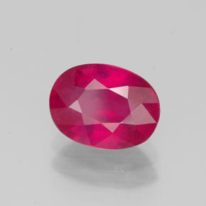 Rubino naturale rosso da 1,90 ct, taglio ovale, VS-SI