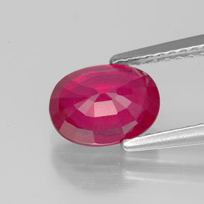 Rubino naturale rosso da 1,90 ct, taglio ovale, VS-SI