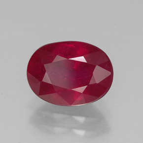 Rubino naturale rosso da 2,48 ct, taglio ovale, VS-SI