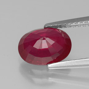 Rubino naturale rosso da 2,48 ct, taglio ovale, VS-SI