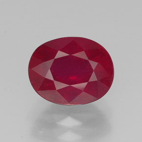 Rubino naturale rosso da 2,87 ct, taglio ovale, VS-SI