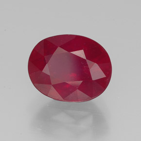 Rubino naturale rosso da 2,87 ct, taglio ovale, VS-SI
