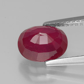 Rubino naturale rosso da 2,87 ct, taglio ovale, VS-SI