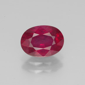 Rubino naturale rosso da 1,54 ct, taglio ovale, VS-SI
