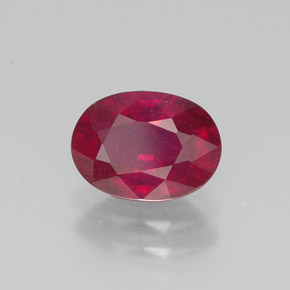 Rubino naturale rosso da 1,54 ct, taglio ovale, VS-SI