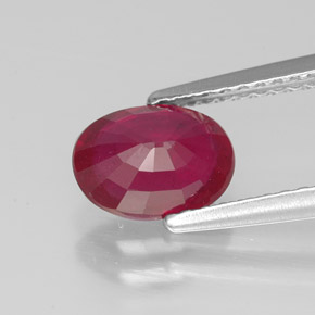 Rubino naturale rosso da 1,54 ct, taglio ovale, VS-SI
