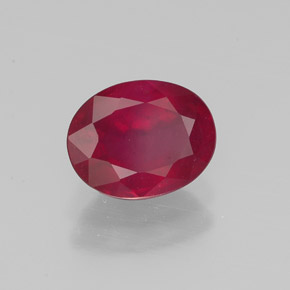 Rubino naturale rosso da 1,78 ct, taglio ovale, VS-SI