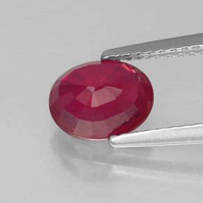 Rubino naturale rosso da 1,78 ct, taglio ovale, VS-SI
