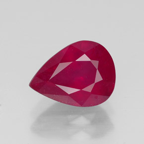 Rubino naturale rosso da 2,21 ct, taglio a pera, SI