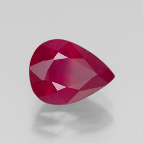 Rubino naturale rosso da 2,21 ct, taglio a pera, SI