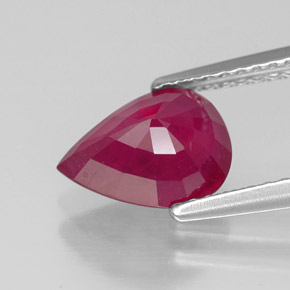 Rubino naturale rosso da 2,21 ct, taglio a pera, SI