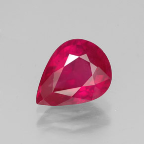 Rubino naturale rosso da 1,83 ct, taglio a pera, VS-SI