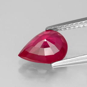 Rubino naturale rosso da 1,83 ct, taglio a pera, VS-SI