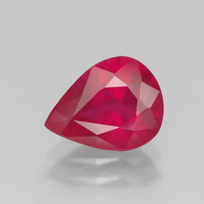 Rubino naturale rosso da 1,77 ct, taglio a pera, VS-SI