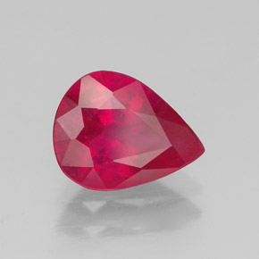 Rubino naturale rosso da 1,77 ct, taglio a pera, VS-SI