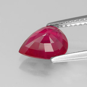 Rubino naturale rosso da 1,77 ct, taglio a pera, VS-SI
