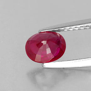 Rubino naturale rosso da 0,97 ct, taglio ovale, VS-SI