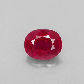 Rubino naturale rosso viola da 1,03 ct, taglio ovale, VS-SI