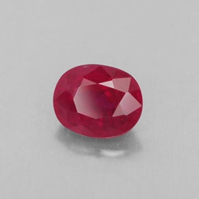 Rubino naturale rosso viola da 1,03 ct, taglio ovale, VS-SI
