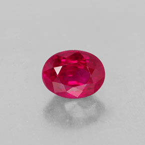 Rubino naturale rosso da 0,86 ct, taglio ovale, VS-SI