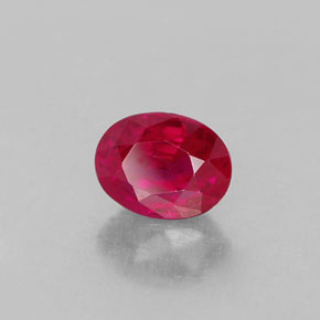 Rubino naturale rosso da 0,86 ct, taglio ovale, VS-SI