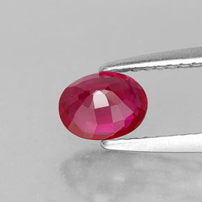 Rubino naturale rosso da 0,86 ct, taglio ovale, VS-SI